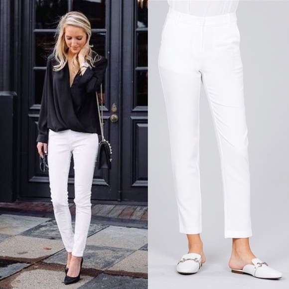 TALIA🖤 tailored white pants trousers office work - Picture 4 of 5